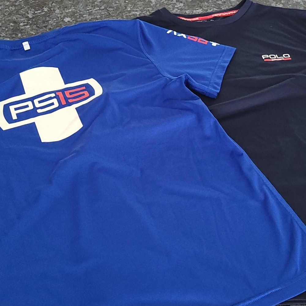 2 Mens Polo Sport Ralph Lauren performance shirts